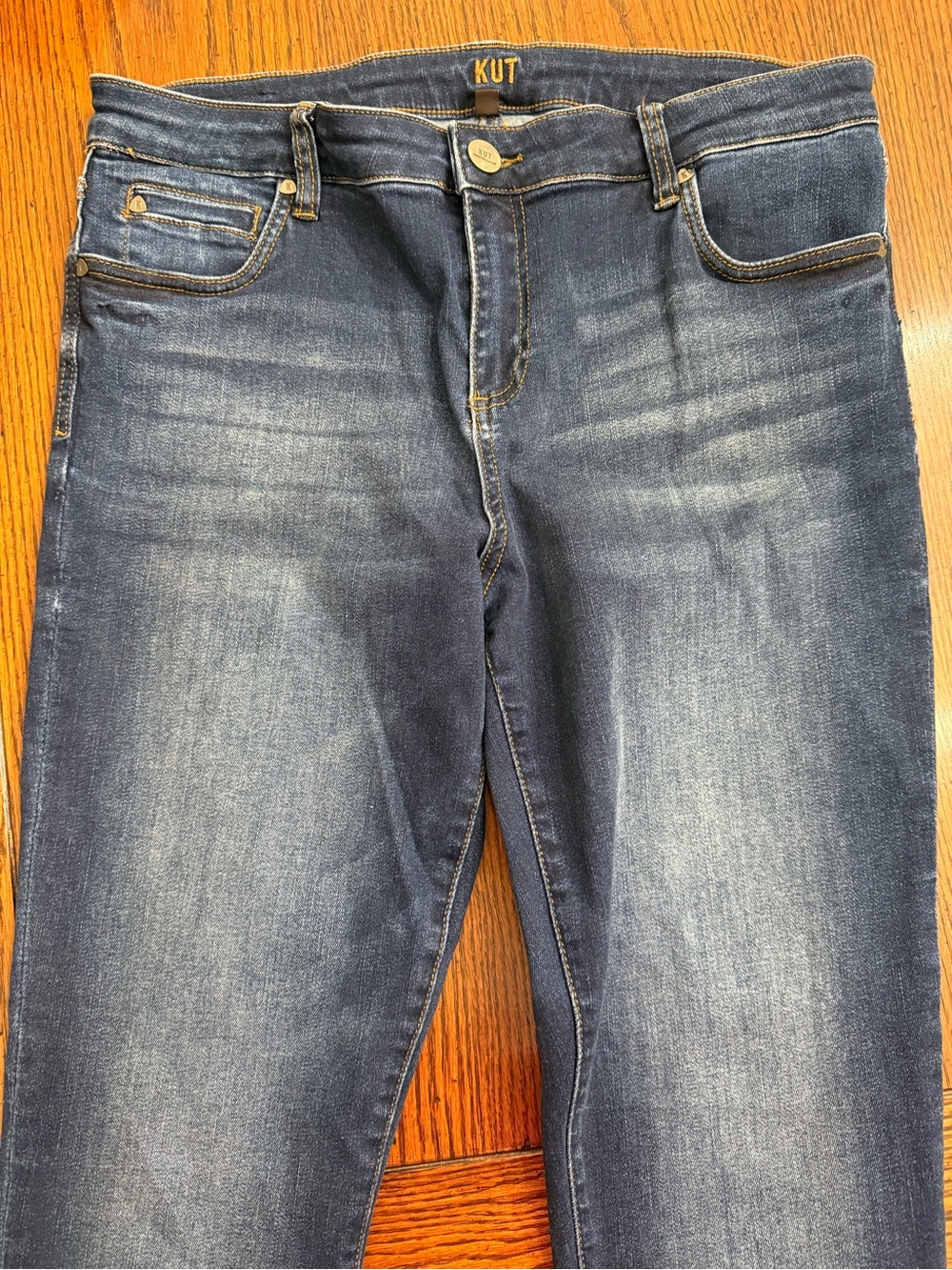 Kut from the Kloth Women's Slim Straight Jeans in Dark Blue Wash